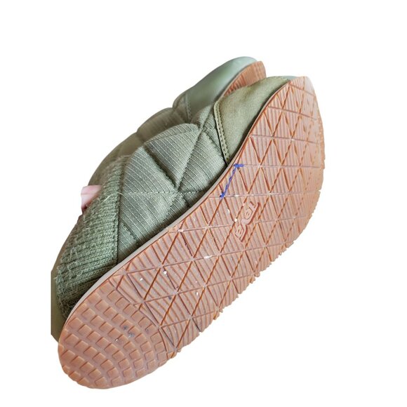 Teva Re  Ember Moc Slippers Quilted Design Knit Collar Womens Olive Size 8 - Picture 14 of 16